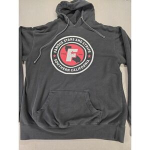 Famous‎ Stars And Straps Hoodie Mens XL Black Pullover Center Logo Y2K Famous 99